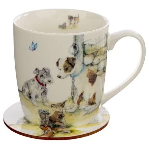 Image of Jan Pashley Dogs Porcelain Mug & Coaster Set