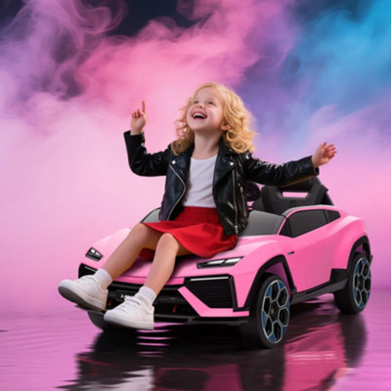 Image of Aiyaplay Licensed Lamborghini Electric Ride On Car With Suspension, Pink