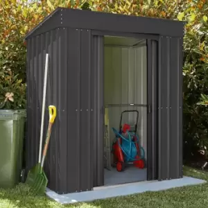 Image of 8' x 4' Lotus Anthracite Grey Pent Metal Shed (2.42m x 1.24m)