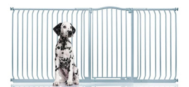 Image of Bettacare Extra Tall Curved Top Dog Gate, 216Cm - 225Cm, Matt Grey, Extra Tall 100Cm In Height, Pressure Fit Pet Gate