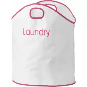 Image of Premier Housewares - OxfordHot Pink Trim Laundry Bag
