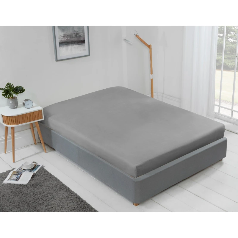 Image of Emma Barclay Egyptian Cotton Fitted Sheet 200 Thread Count Fitted Sheets Single Silver 39259811010