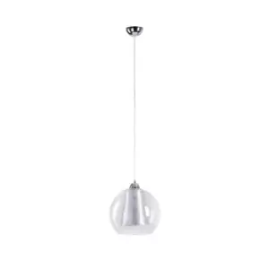 Image of Kula Dome Pendant Ceiling Light Silver, 30cm, 1x E27