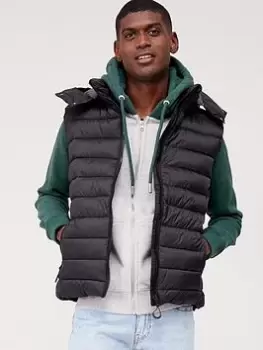 Image of Superdry Fuji Padded Gilet, Black, Size S, Men