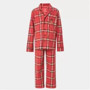Image of I Saw It First Kids Check Print Christmas Pyjama Set - Red