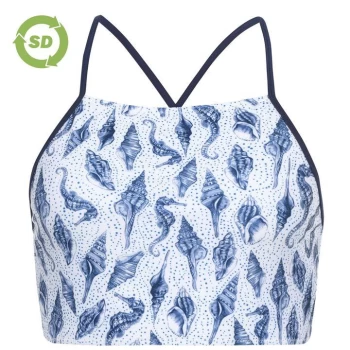 Image of SoulCal High Neck Bikini Top - White Shell Prn