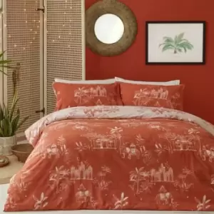 Image of Furn Jaipur Elephant Duvet Cover Set (Single) (Paprika Red) - Paprika Red
