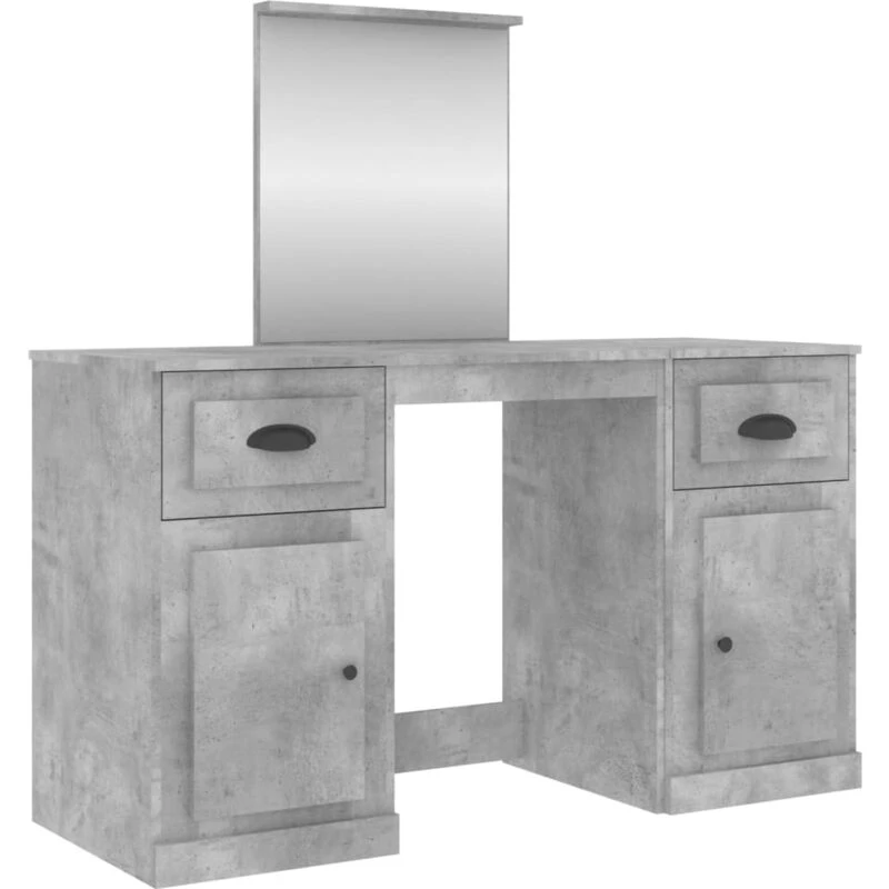 Image of VIDAXL Dressing Table with Mirror Concrete Grey 130x50x132.5cm Vidaxl 8720845822682