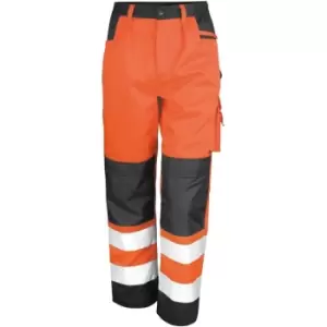 Image of Result Safeguard Adults Unisex Hi Viz Cargo Trousers (3XL) (Hi Vis Orange) - Hi Vis Orange