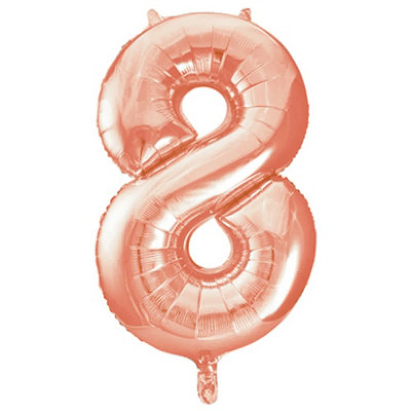 Image of Unique Party 34" Rose Gold Supershape Number Foil Balloon Rose Gold (0)