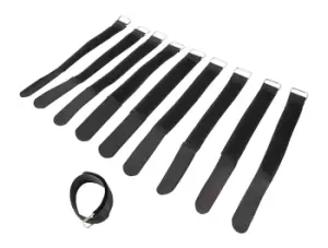 Image of Cable Ties With Hook And Loop Fastening 16 x 200mm Pack of 10