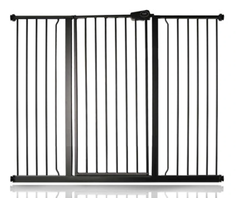 Image of Safetots Extra Tall Metal Safety Gate Pressure Fit, 120.3Cm - 127.9Cm, Matt Black, 104Cm In Height, Extra Tall Baby Gate