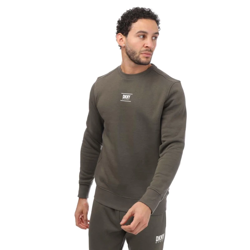 Image of DKNY Printed Logo Crewneck Sweatshirt - Green Green S