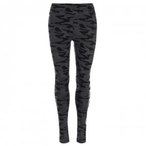 Image of Golddigga All Over Print Leggings Ladies - Black Camo Fear