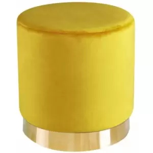 Image of Lara Pouffe Ochre Yellow Velvet (Pack of 1)