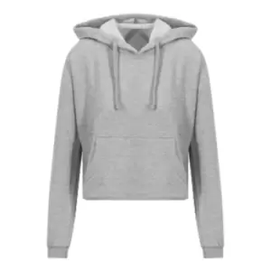 Image of AWDis Just Hoods Womens/Ladies Girlie Cropped Hoodie (S) (Heather Grey)
