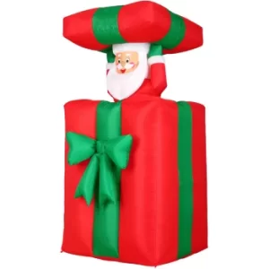 Image of Monzana Inflatable Santa Claus 152cm Jumps-out-of-the-Box LED Illuminated Christmas Gift Decoration Santa