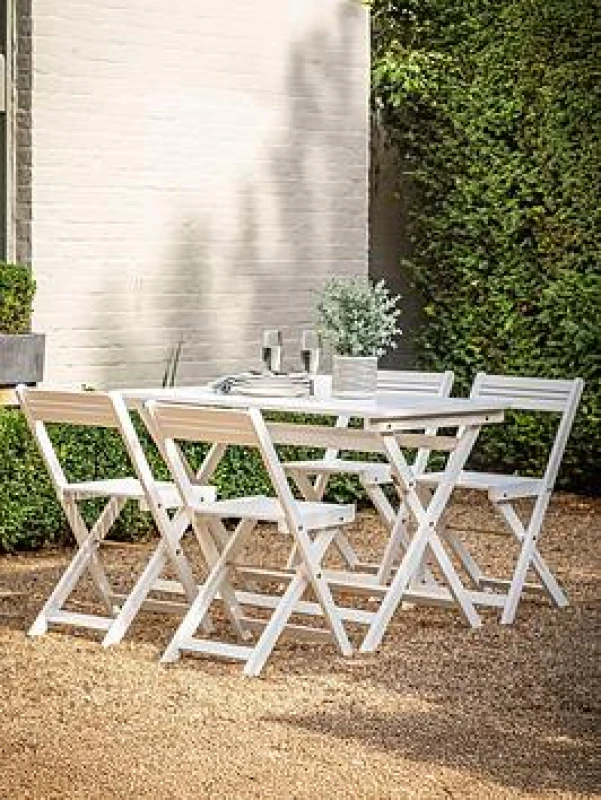 Image of Crossland Grove Norris White Foldaway Dining Set, White 5.05669E+12