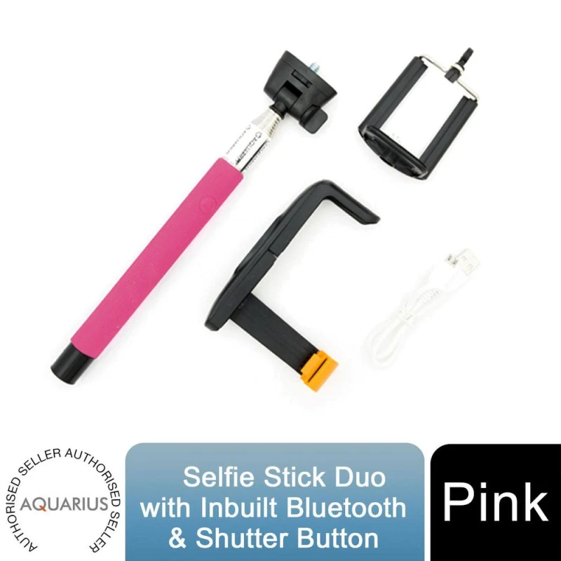 Image of Aquarius Bluetooth Built-In Remote Camera 'Selfie Stick', Pink Pink