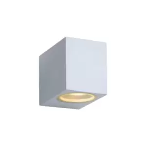Image of Lucide ZoraLed Modern Square Wall Spotlight Outdoor LED Dim. GU10 1x5W 3000K IP44 White