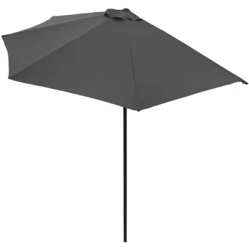 Image of Parasol Ø 2.7m UV Protection 50+ Semicircular Balcony Patio Parasol Anthracite