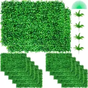 Image of Artificial Boxwood Panel Boxwood Hedge Wall Panels 12pcs 24x16" Garden Decor Diy