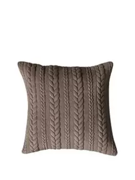 Image of Gallery Chenille Embroidered Cushion - Taupe