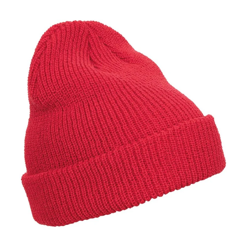 Image of Flexfit Mens Knitted Long Beanie in Red Red Male One Size