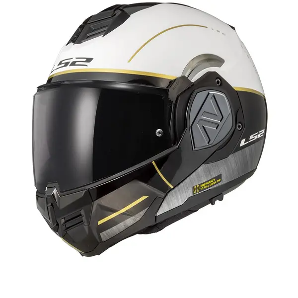 Image of LS2 FF906 Advant Iron Matt White Black Jeans-06 Modular Helmet Size 2XL