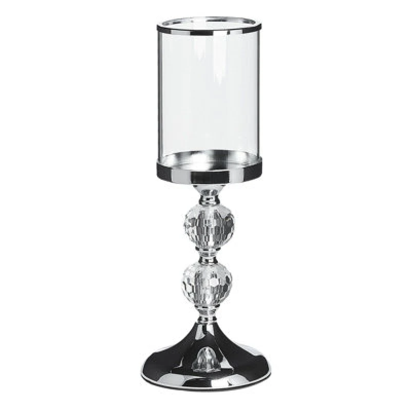 Image of Beliani Candle Holder Cotui Glass 36cm Silver