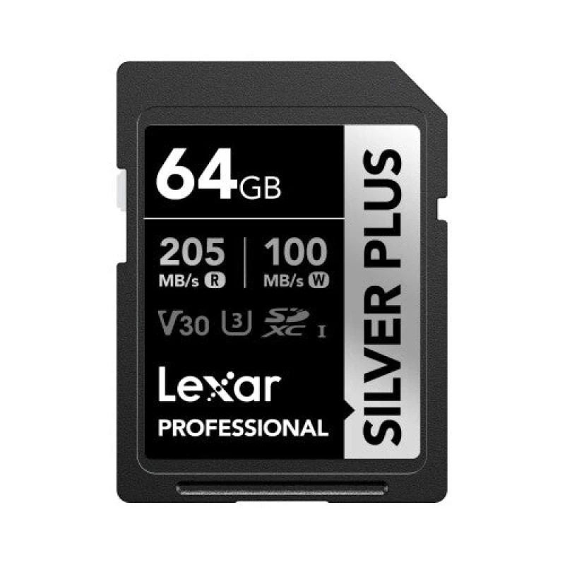 Image of Lexar Professional SILVER PLUS 64GB SDXC UHS-I LSDSIPL064G-BNNNG