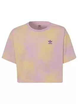 Image of adidas Originals Junior Girls Print Croped T-Shirt, Light Purple, Size 9-10 Years, Women