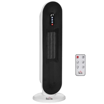 Image of HOMCOM 1200W/2000W Ceramic Indoor Tower Space Heater with 45 Degree Oscillation, Remote Control, 24H Timer, Tip-Over & Overheating Protection