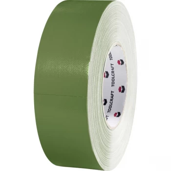 Image of Toolcraft 713266 Cotton Polyester Tape 50 m x 50 mm - Olive Green