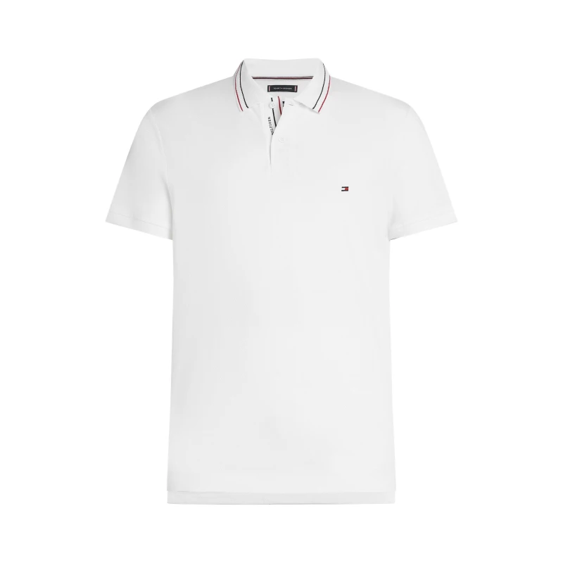 Image of Tommy Hilfiger Mens Short Sleeve Polo Shirt White male XL