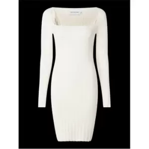 Image of Calvin Klein Jeans Bustier Sweater Dress - White