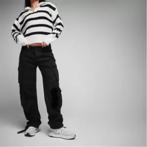 Image of Missguided Petite Stripe Half Zip Crop Jumper - White