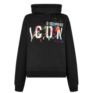 Image of DSQUARED2 Icon Splat Hoodie - Black