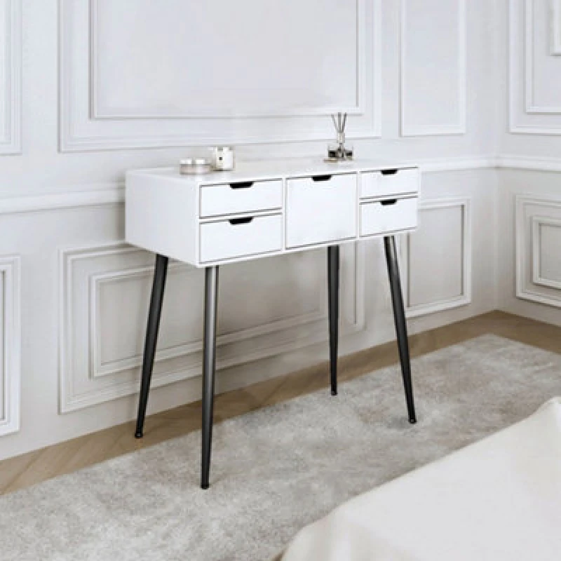 Image of CARME Home Gabriella Dressing Table-White/black