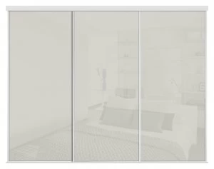 Image of Sliding Doors and Track W2692 White Frame Arctic White Glass