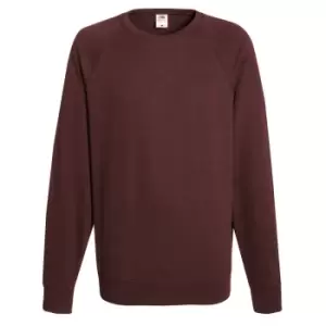 Image of Fruit Of The Loom Mens Lightweight Raglan Sweatshirt (240 GSM) (2XL) (Burgundy)