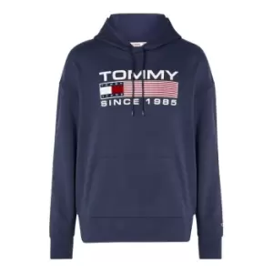 Image of Tommy Jeans Tjm Reg Athletic Logo Hoodie - Blue