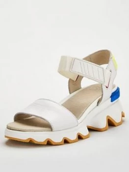 Image of Sorel Kinetic Sporty Low Leather Wedge Sandal - White