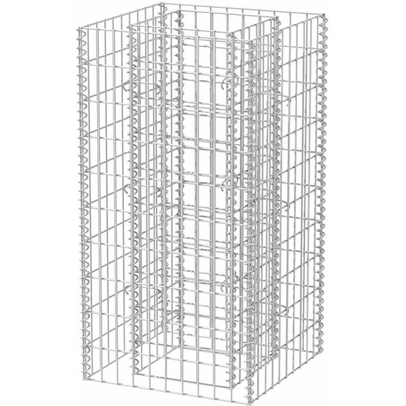 Image of vidaXL Gabion Raised Bed Steel 50x50x100cm Outdoor Garden Rock-Stone Basket