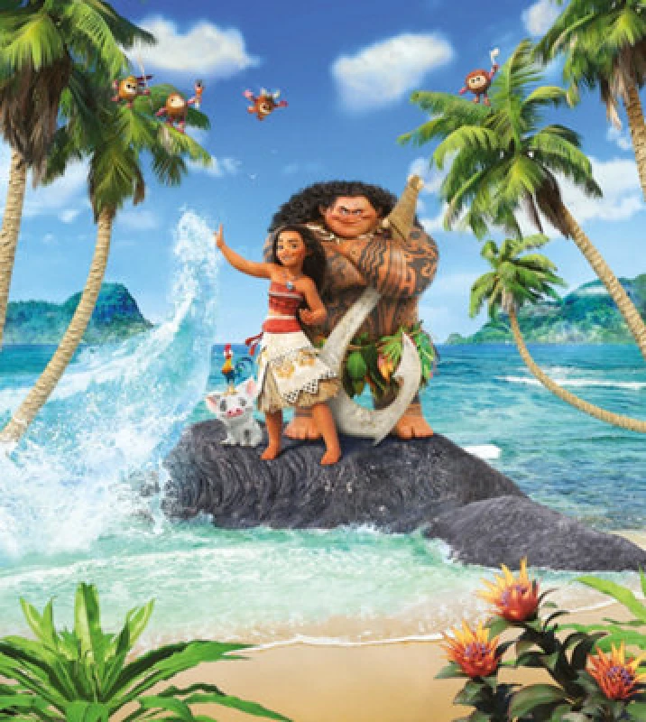 Image of Komar Disney Moana & Maui Beach Wall Mural, 2.8M X 2.5M
