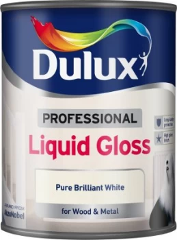 Image of Dulux Professional Pure Brilliant White Liquid Gloss Paint 750ml