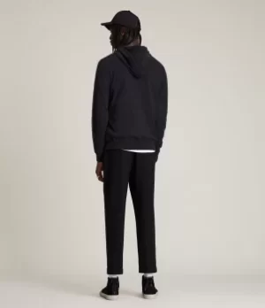 Image of AllSaints Mens Regular Fit Brace Hoodie, Black, Size: L