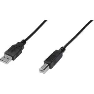 Image of Digitus USB cable USB 2.0 USB-A plug, USB-B plug 3m Black AK-300105-030-S