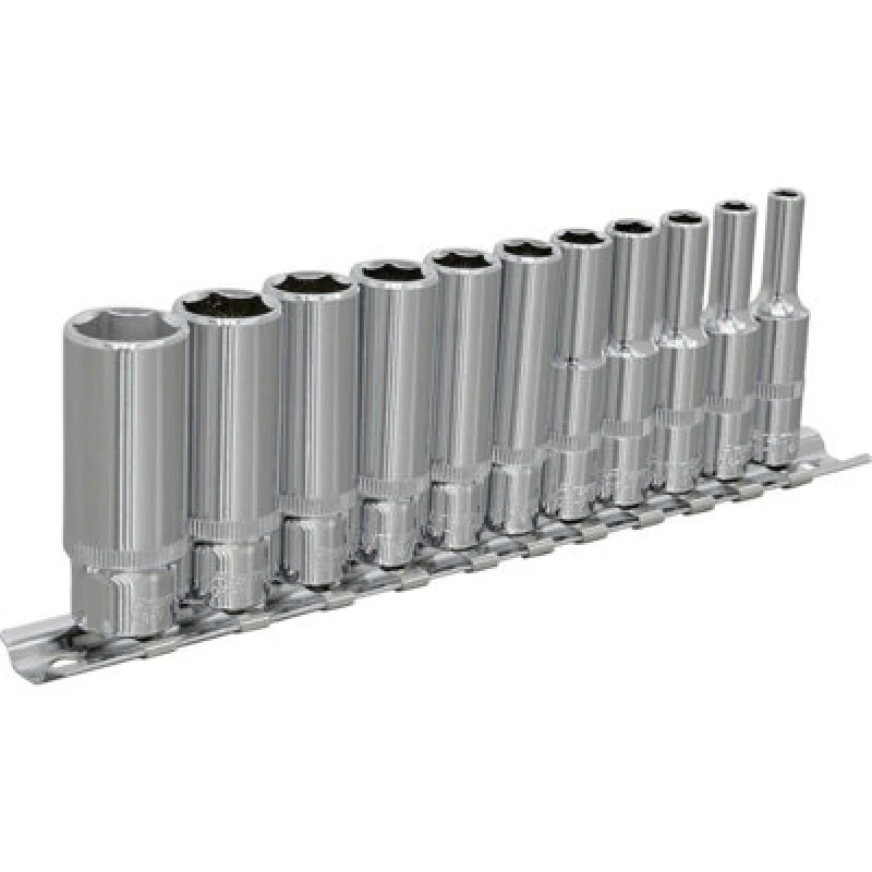 Image of Loops 11 PACK - DEEP Socket Set - 1/4" Imperial Square Drive - 6 Point Sockets TORQUE Multi