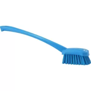 Image of Vikan Long handled washing brush, hard, pack of 10, blue